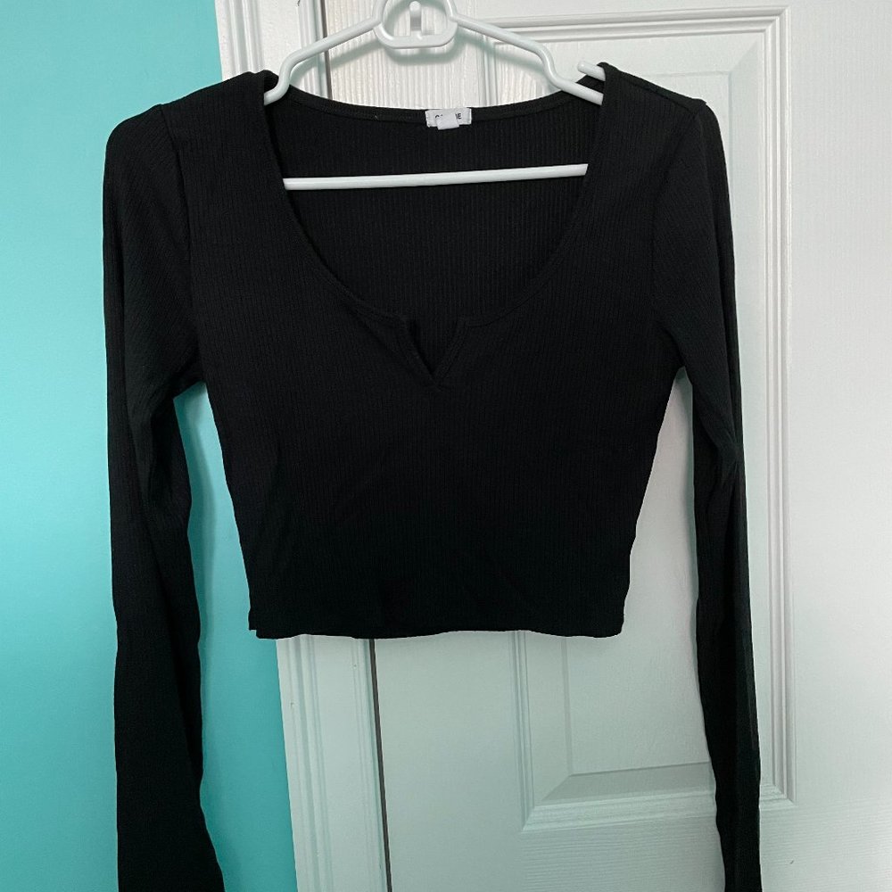 Black Garage Ribbed Long Sleeve